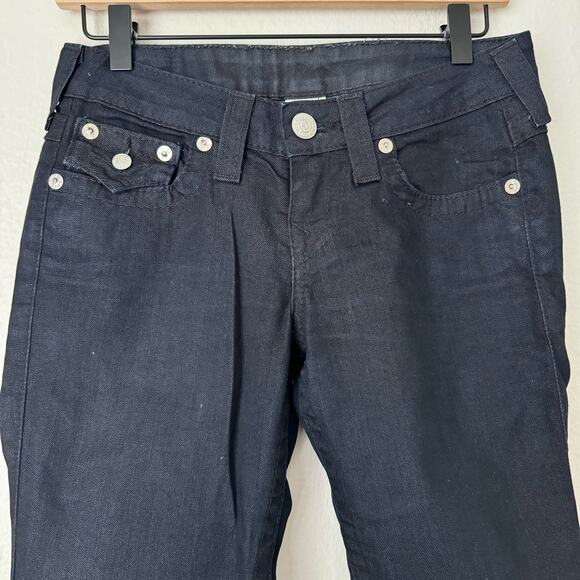 Vintage Y2K True Religion Womens Dark Skinny Jean Rhinestone Denim Pants Size 26 - Picture 5 of 11